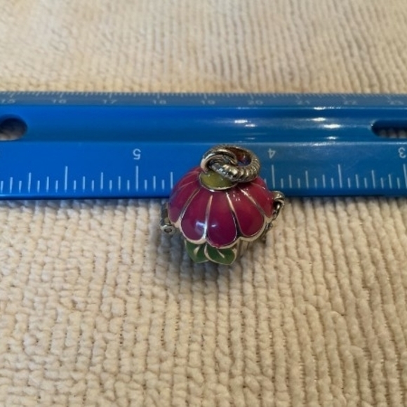 Cupcake Charm with Pink and Green Enamel - Picture 2 of 5